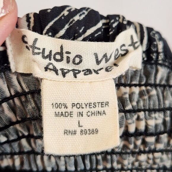 Vintage Y2K Studded Black & White Dress Sz L Grunge Whimsygoth Inspired Vintage - Picture 6 of 7